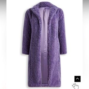 Purple Sherpa maxi coat